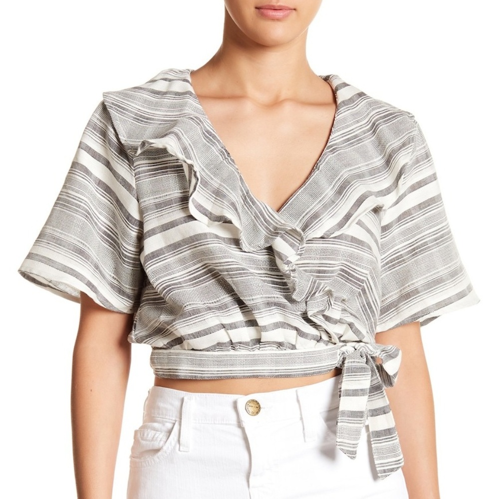 Tularosa - Short Sleeve Stripe Wrap Top